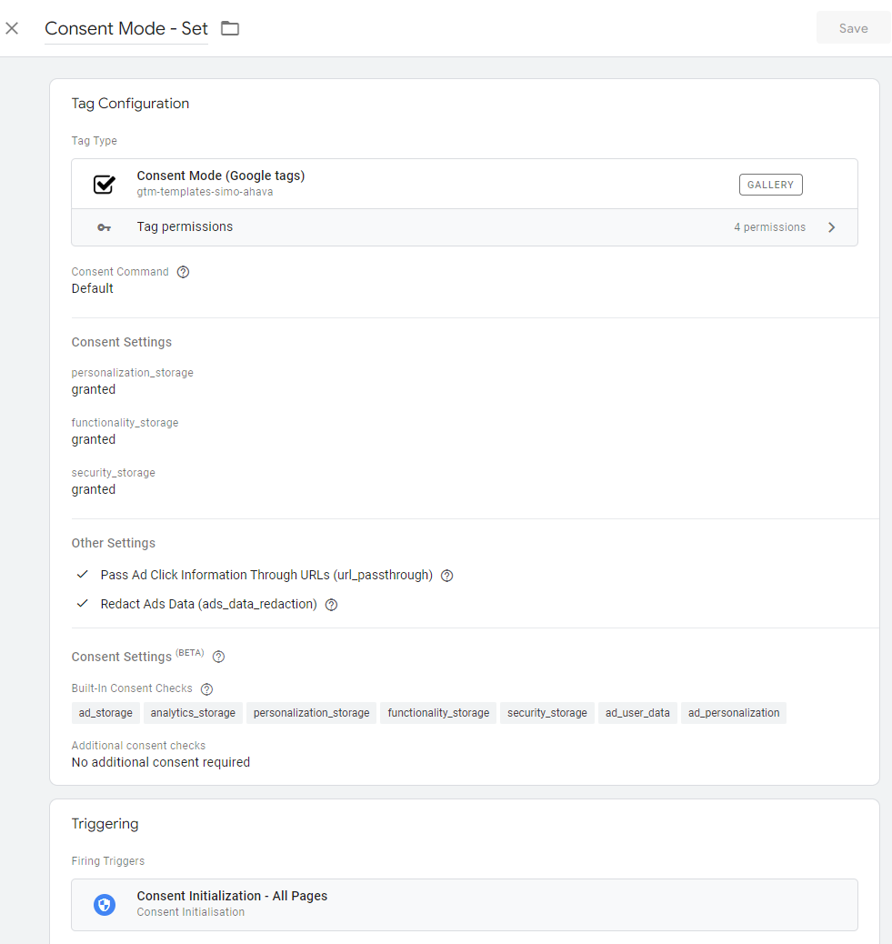 Consent Mode tag setup in Google Tag Manger